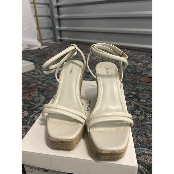 & OTHER STORIES ASOS Leather Espadrille Sandals White Womens Size US 6 - Picture 5 of 10